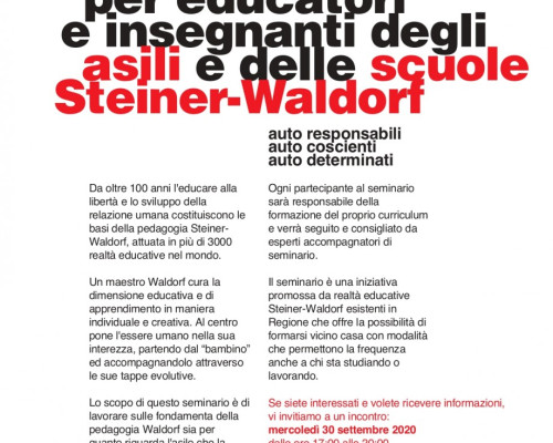 Formazione per educatori e insegnanti degli asili e delle scuole Steiner-Waldorf